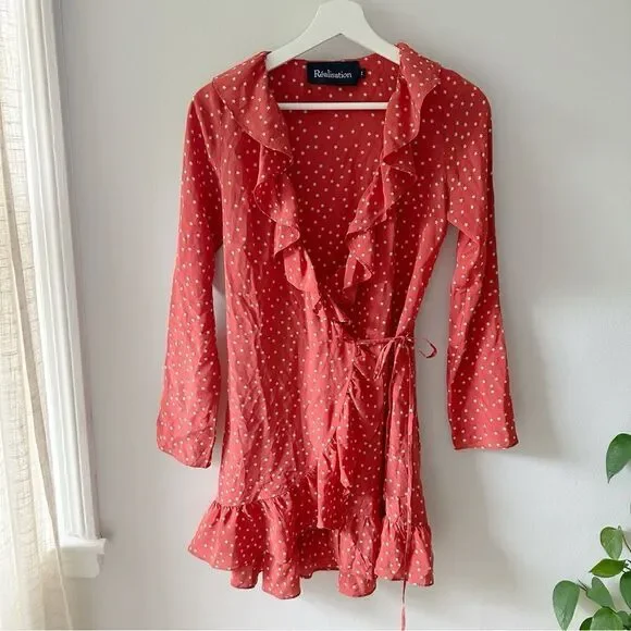red star wrap dress Lita Couture Satin Mini Wrap Dress
